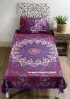 Star Elephant Mandala Print Tapestry Cotton Twin Size Bed Sheet & Pillow Cover