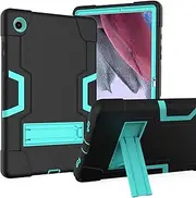 Galaxy Tab A8 10.5 Case 2021, Acphtab Heavy Duty Rugged Full-Body Hybrid Shockproof Drop Protection Cover with Kickstand for Samsung Galaxy Tab A8 10.5 2021,SM-X200/X205/X207 (Black+Aqua)