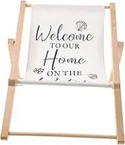 HOODANCOS Elegant Wooden Beach Chair Model Decor Nautical Style Home Adornment for Desktop or Floor