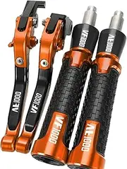 Motorcycle CNC Brake Clutch Levers Handlebar Hand Grips for VF1000 1997-2004 2003 2002(Orange)