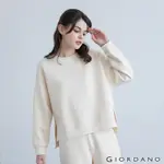 GIORDANO 女裝G-MOTION雙面針織羅紋拼接上衣 - 97 奶酪白色