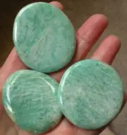 Amazonite - 3 Flat Palmstones sc921c
