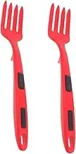 Cabilock Ergonomic Silicone Dinner Forks Large Cooking Forks for Pasta Salad Tongs Non Stick Sturdy Washable for Kitchen Use