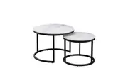 Nesting Style Coffee Table - White on Black - 60cm/45cm