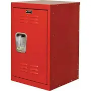 Steel Wardrobe Locker Red 15x15x24 Inch One Tier Padlock Hasp Louvered Door