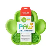 Pet Dreamhouse Paw 2 In 1 Slow Feeder Bowl Lick Pad Combo Green
