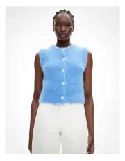 [Witchery] Fluffy Crew Knit Vest in Fresh Blue