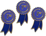 [Novel Merk] Blue Ribbon Contest Icons Lapel Pin, Hat Pin & Tie Tack Set - with Clutch Back