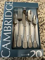 CAMBRIDGE Stainless Flatware 20 Pcs Service for 4-Rue Sand Pattern NEW UNOPENED