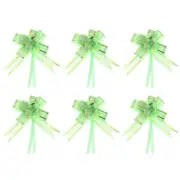 100Pcs 8" Pull Bows Ribbon Gift Wrapping String Decorative Bow Tie Green