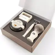 Mondial Baylis Luxury Men's Gift Pack 4 Piece Italian Shaving Kit Badger Brush R