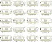 Castaic 20 PCS Metal Snap Clips DIY Hair Extension Clips 9-teeth Wig Clips Wig Accessories Clips for Women Hair Extensions(Beige)
