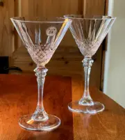 Cristal d'Arques Longchamp Crystal Durand Martini Glass 25th Anniversary *2 New