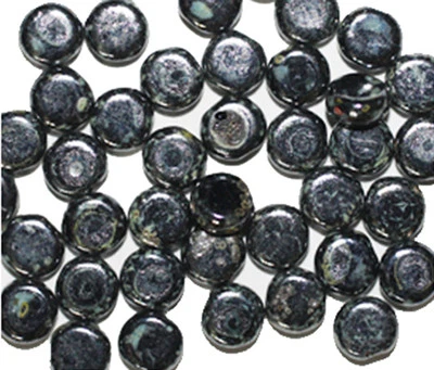 Mottled Shiny Gray Lentil Czech Pressed Glass Beads 5mm (pack of 40)