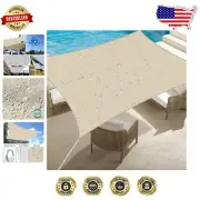 Lightweight 10'x15' Beige Sun Shade Sail - Durable & Waterproof for Outdoor Fun