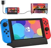 Switch Dock, Portable TV Docking Station for Switch, Charging Stand, Replacement Compatible with Official Switch Dock, Compact Switch to HDMI Adapter with USB 3.0 2.0 Port (Black)