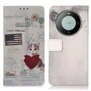 For Huawei Mate 60 Pattern Printing Fully Wrapped Pu Leather Phone Case Wallet Stand Cover