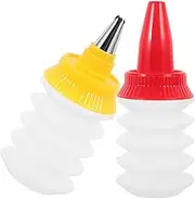 Generic 2pcs Framed Vase Drink Decorator Bottles Small Squeeze Bottle Mousse Patisserie Refillable Piping Bags Reusable Food Large Bottles Cookies Snack Foods No Icing Piping Bottles Pp