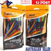 20 or 40pc Bic Intensity Fine Tip Pens Vibrant Colours Writing Drawing Drafting