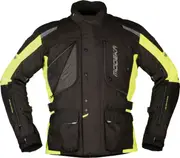 Modeka Aeris, textile jacket , color: Black/Neon-Yellow , size: XS