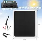 25W Solar Panel 12V Trickle Charger Battery Kits Boat RV Car With 60A Controller
