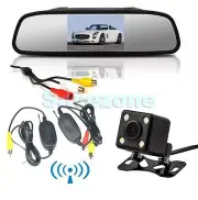 Wireless 4 LED Reversing Camera 170°+ 4.3" LCD Mirror Monitor Car Rear View Kit