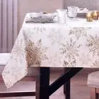Cynthia Rowley Ornate Gold Snowflake Tablecloth 60x120 Sparkle Christmas Holiday