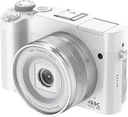 4K Digital Camera - 64MP Front & Rear with Autofocus & Anti-Shake, 3'' Selfie Vlogging Camera, Ultra Bright Flash, 16X Zoom