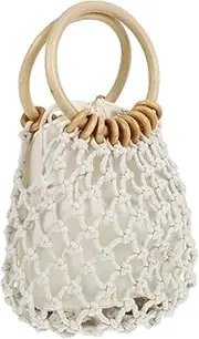 [Healeved] Small Straw Bag Fashion Clutch Drawstring Beach Pouch Perfect for Party Holiday Travel