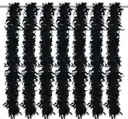 [KiRYu] 12 Pcs Mardi Gras Feather Boas Chandelle Turkey Feathers Fluffy Boas, 40 Gram, 7 Feet (Black)