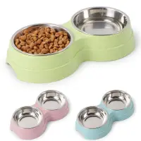 在飛比找蝦皮購物優惠-Double Pet Bowls Dog Food Wate