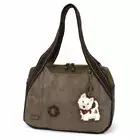New Chala Bowling Zip Tote Large Bag Pleather Stone Gray Coin Purse WESTIE gift