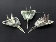 Dollar Origami F-14A TOMCAT Jet Fighter Money Cash Military Aircraft Airplane