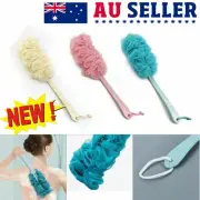 Long Handle Bath Brush Soft Mesh Sponge Back Scrubber Body Puff Shower Loofah ZV