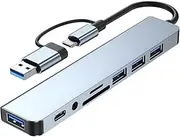 USB Dock - Computer Docking Station, Notebook Port Replicator | 8-in-1 Laptop Hub USB C Dock, USB C Docking Stations, Computer USB C Hub, Multifunctional for Printers