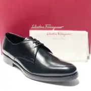 Ferragamo Mens 9.5 B 42.5 Shiny Leather Black Dress Oxford Tuxedo Wedding Formal