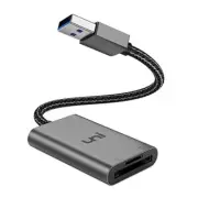 SD Card Reader, High-Speed USB 3.0 to Micro SD Card Adapter, Aluminum Grey