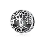 Silver plating Tree of Life Charm for Bracelet Openwork Vintage Beads for Jewelry