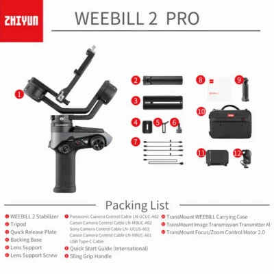 Zhiyun Weebill 2 Pro 3-Axis Gimbal stabilizer Anti-Shake For Mirrorless Cameras