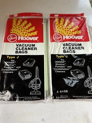 Hoover Vacuum Cleaner Bags, Type J, Pack of 4 Bags Total 8