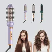 Thermal Brush, Heated Round Brush with 3 Adjustable Temp, 1.57" Heat Hair Curling Wand for Travel, Ionic Thermal Brushs Ceramic Coating, Hair Straightener and Curler for Mother's Day (Purple)
