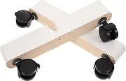 LIFKICH 2Pcs Wooden Room Divider Feet with Wheels Mobile Partition Support for Home Office Removable Folding Screen Base Stand for Easy Installation Stability