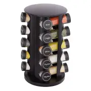 New England Stories Revolving Spice Rack Set with 20 Spice Jars, Kitchen Spic...
