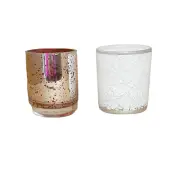 Yankee Candle Winter Holidays Tea Light Votive Holder Mercury Glass or Snowflake
