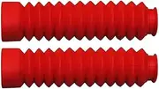 Motorcycle Front Shock Covers 2pcs Universal Motorcycle Rubber Protector Motorcycle Front Fork Cover Dust Gaiters Gators Boot Shock Fork Guards(Red)