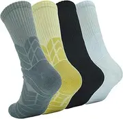 Fraobbg 4Pairs Elite Basketball Socks Cushion Athletic Crew Socks Thick Performance Sport Soccer Towel Socks 7-12, Multi-5, Large