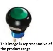 Apem PUSH BUTTON SWITCH 5A Momentary SPDT, Solder Terminal, Round Shape BLUE