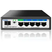 5 Port Gigabit PoE Switch and 1 Gigabit SFP Slot, Unmanaged PoE Switch with 4...