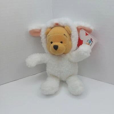 Disney Store Lamb Pooh Winnie Stuffed Plush With Tags Bean Bag Toy 8"