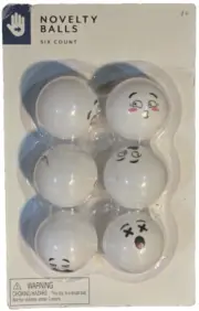 New Emoticons Six Count Novelty Ping Pong Balls by Ankyo Development Sealed Set